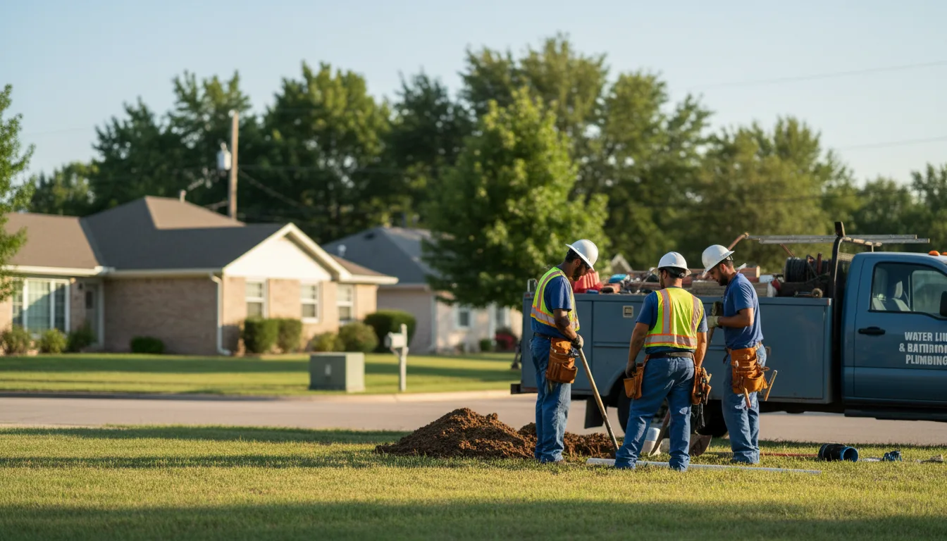 Residential water line and bathroom plumbing service in Womelsdorf, PA